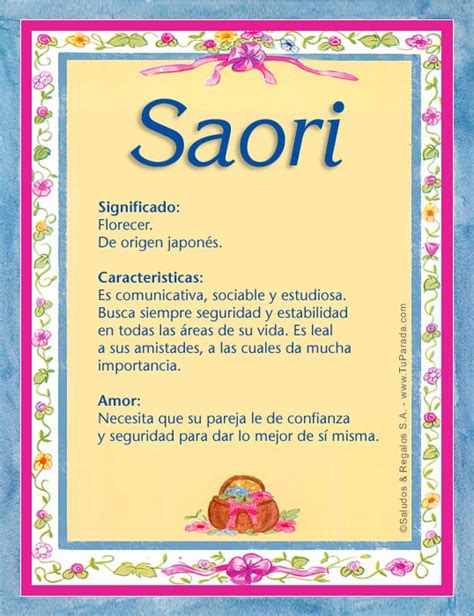 saori significado|Nombre Saori: Significado y origen del nombre Saori ️